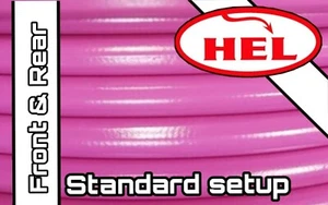 PINK Aprilia RSV Mille 1000 05-10 HEL braided FR & RR brake hoses STD Setup - Picture 1 of 7