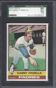 Tarjeta de béisbol 1976 Topps #32 Danny Frisella San Diego Padres graduada SGC 7,5 - Imagen 1 de 2