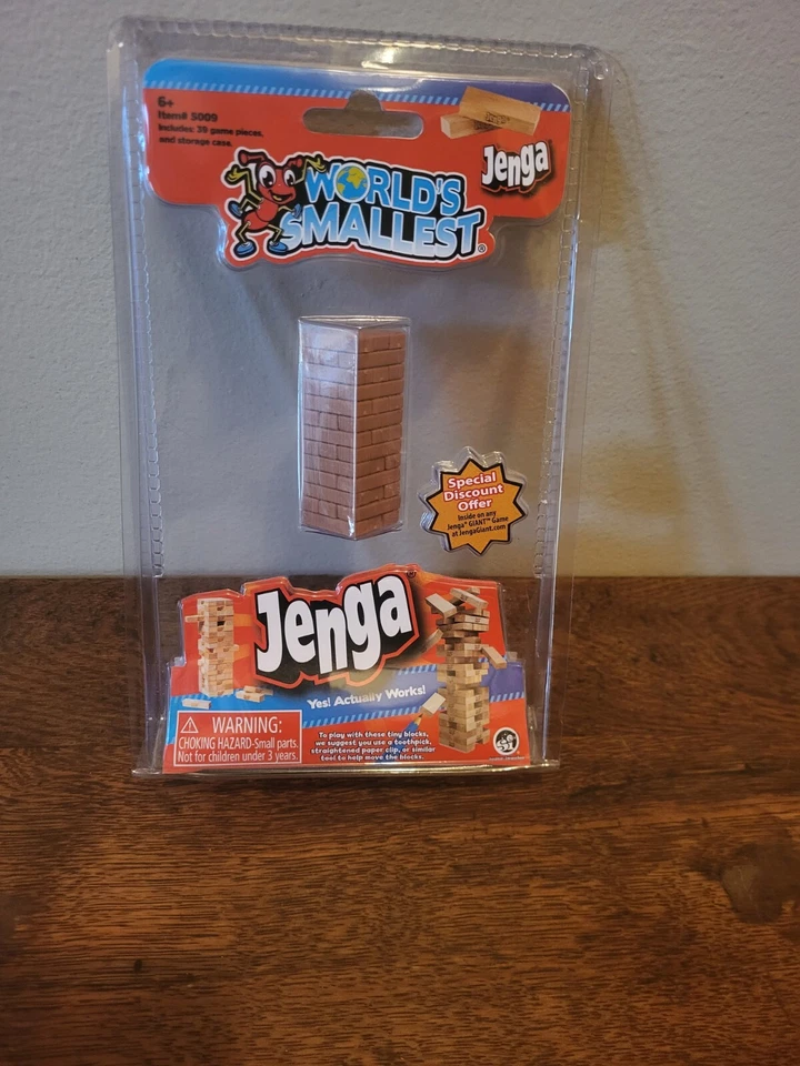 New World's Smallest JENGA Block Tower Stacking Game Under 2.5" & 39 Pieces! - Image 1 of 1