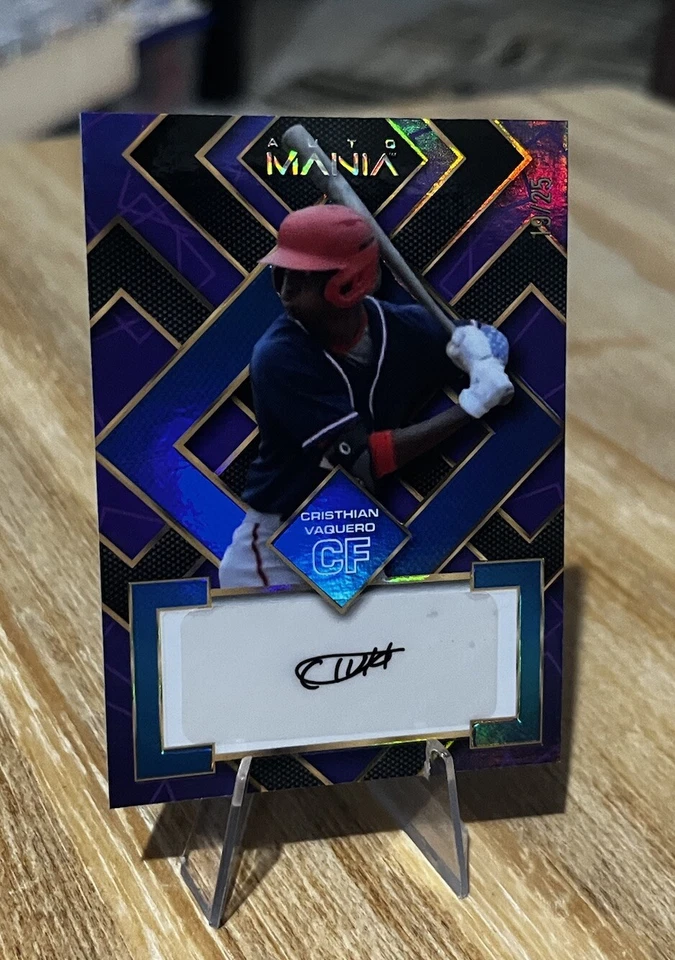 Christhian Vaquero /25 SQUARE PURPLE RAINBOW BOARD SP Auto Mania 2023 Autograph - Image 1 of 4