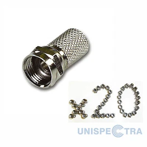 Paquete de 20 conectores de enchufe F tipo Sky Satellite twist-on - alta calidad - Imagen 1 de 2