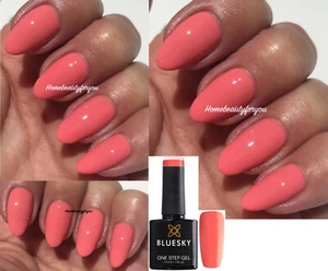 BLUESKY GEL POLISH ONE STEP CORAL PEACHY PINK OS45 NAIL UV LED SOAK OFF,  SALE - Picture 1 of 3