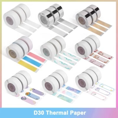 3 Rolls Adhesive Thermal Paper Sticker Label for Phomeme D30 Wireless Printer - Image 1 of 4