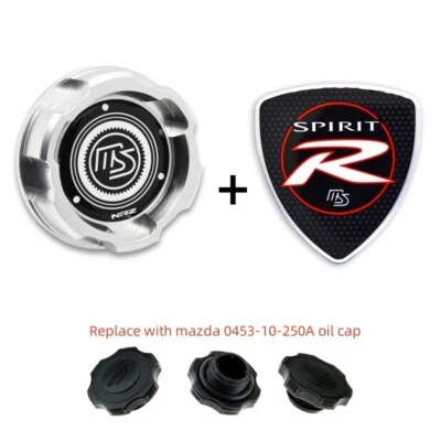 Tapa de aceite de motor de aluminio plateado para Mazda RX8 MIATA PROTEGE 626 323 mazdaspeed Foto 1 de 4
