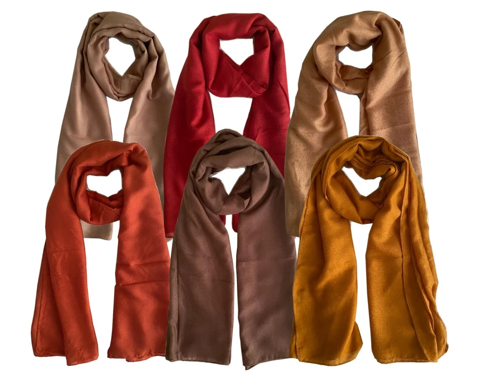 Women Scarf Cotton Plain Lightweight Shawls Wrap Long Soft All Season - Image 1 of 1