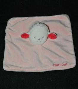 Peluche doudou mouton plat Brioche KIMBALOO La Halle rose blanc BE  - Picture 1 of 1