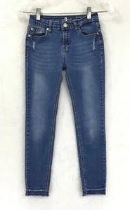 7 For All Mankind Ankle Skinny / FLAWED Stretch Distressed Denim Jeans / Size 12 - Picture 1 of 9
