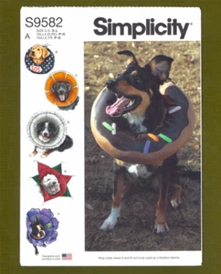 Dog / Pet Medical Use Collars Sewing Pattern (Sizes S, M, L) Simplicity 9582 - Picture 1 of 6