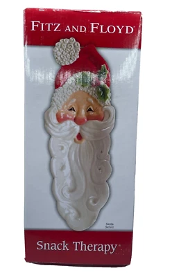 FITZ & Floyd Santa Server Plate Therapy Christmas Holiday Tray Ceramic - Image 1 of 4