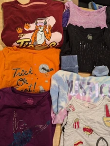 LOT OF GIRLS ASSORTED CLOTHING Tops Leggings Pajama Jacket Sz 7/8 - Picture 1 of 12