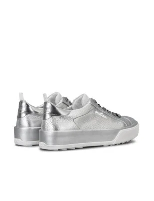 SNEAKERS DONNA HOGAN REBEL H320 IN PELLE METALLIZZATA ARGENTO TG 40 - Immagine 1 di 4