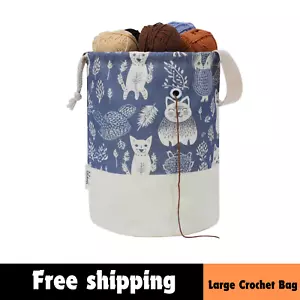Yarn Bag, Large Crochet Bag Organizer Drawstring Yarn Storage Knitting Bags Po - Picture 1 of 13