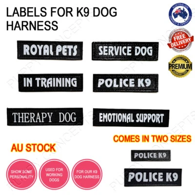 Labels for K9 Dog Harness Patch Patches Collar Vest Working Duty Name Customise - image 1 of 4