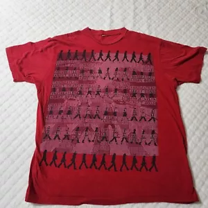 The Beatles Abbey Road 2007 Red Graphic Print T-Shirt Men's Size Large - Picture 1 of 5