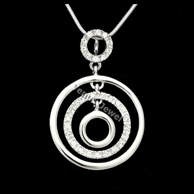 透明水钻水晶圆吊坠项链 P079 — 第 1/4 张图片