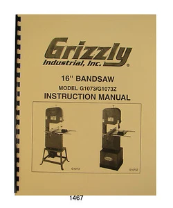 Manual de instrucciones y piezas Grizzly 16" G1073 y G173Z #1467 - Imagen 1 de 8