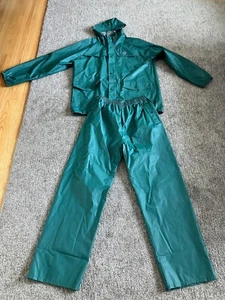 Vintate Columbia Green Rain Jacket and Pants Set - XL - Picture 1 of 11