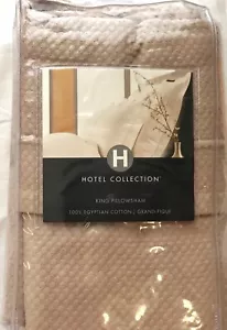 HOTEL COLLECTION GRAND PIQUE 100% EGYPTIAN COTTON CHAMPAGNE KING PILLOWSHAM NIP - Picture 1 of 2