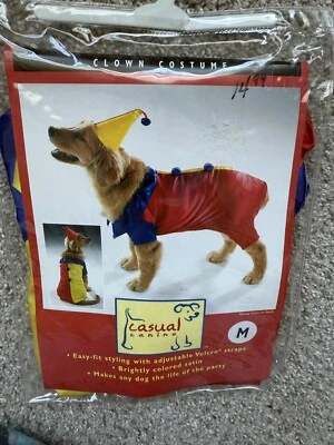 Dog Halloween Costume Clown Casual Canine Size Medium 12”-16” - Image 1 of 3