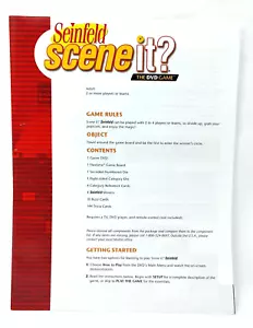 Seinfeld Scene it? DVD Game Instruction Booklet Replacement 2008 Ed. - Picture 1 of 3