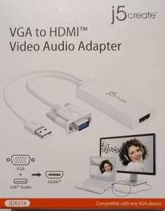 j5 Create VGA to HDMI Adapter Video+Audio - Zdjęcie 1 z 3
