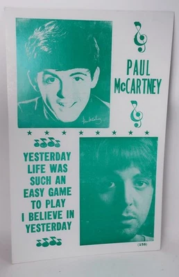 RARO Póster Vintage Beatles Tribune Showprint Paul McCartney Pasteboard 22 x 14 Foto 1 de 2