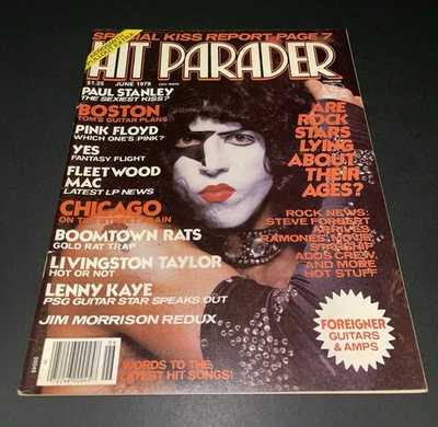 Hit Parader Magazine June 1979 KISS Boston Chicago Pink Floyd + Aerosmith Poster - Image 1 of 4