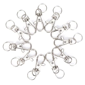 10x Silver Swivel Trigger Clips Snap Lobster Clasp Hook Bag Key Ring Hooks GiBxb - Picture 1 of 12