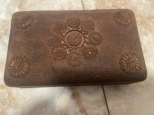 Anglo Indian Hand Carved Wooden Box w/ Floral Design. READ - Picture 1 of 15