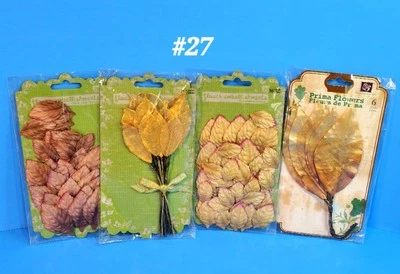 BNIP RETIRED RARE PRIMA BEAUTIFUL 90CT. LEAVES SCRAPBOOK EMBELLISHMENTS #27 - Image 1 of 4