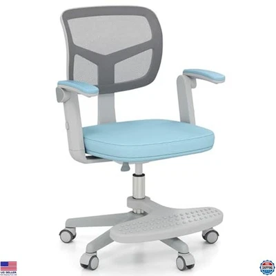 Silla de Escritorio Ergonómica Costzon Azul Niños - Altura Ajustable, Giratoria, Reposapiés, Foto 1 de 4