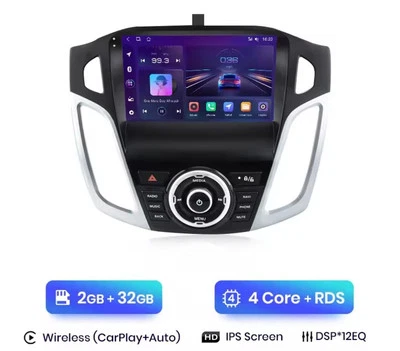 RADIO 2 DIN PER FORD FOCUS MK3 BLUETOOTH ANDROID 13 USB NAVIGATORE CARPLAY  - Immagine 1 di 2