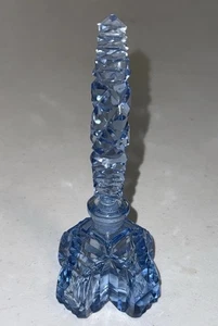 Bottiglia profumo vetro blu vintage tappo lungo Cecoslovacchia ceca - Foto 1 di 13