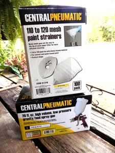 Pistola pulverizadora de pintura HVLP de 20 oz herramienta de aire de alimentación por gravedad + 100 filtros de malla nueva en caja - Imagen 1 de 10