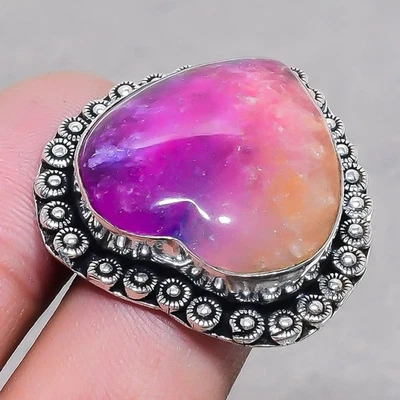 Anel de joia ajustável feito à mão formato coração quartzo multi solar SR 2560 - Imagem 1 de 4