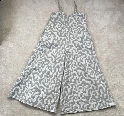 Mara Hoffman Carly Wide Leg Jumpsuit Womens XS Gray Organic Cotton Jacquard - Image 1 of 4