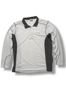 Columbia Sportswear Mens 1/4 Zip Fleece Pullover Grey Black Size L VGC - Picture 1 of 13