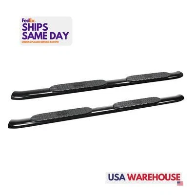 Westin 21-24115, Pair of PRO TRAXX 4 Oval Nerf Step Bars Black Steel Performance - Image 1 of 4