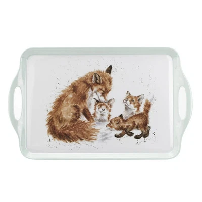 Pimpernel Wrendale Fox Family Design Large Melamine Tray 18.9"L ,11.6"W Platter - Image 1 of 3