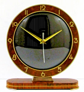 Reloj de escritorio Junghans años 30 Art Deco nogal y latón - Imagen 1 de 16