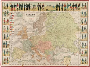 1914 Spanish Map World War I 'Nuevo Mapa de Europa Politico y Comercial...' - Picture 1 of 1
