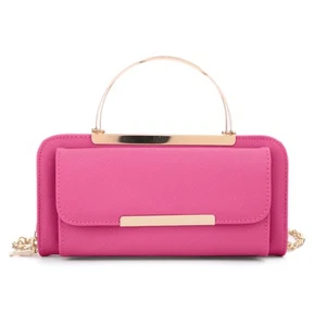 Rahmen Crossbody Geldbörse mit Kette Geldbörse mit Metallbügel und oberem Griff (Hot Pink) - Bild 1 von 5