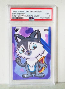 VeeFriends Topps Cromo 2025 Calificado PSA 9 Caprichoso Lobo Eric Medina Boceto 1/1 - Imagen 1 de 2