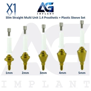 Straight Multi Unit 1.4 Prosthetic Plastic Sleeve Set Slim Int Hex 2.0mm - Picture 1 of 17