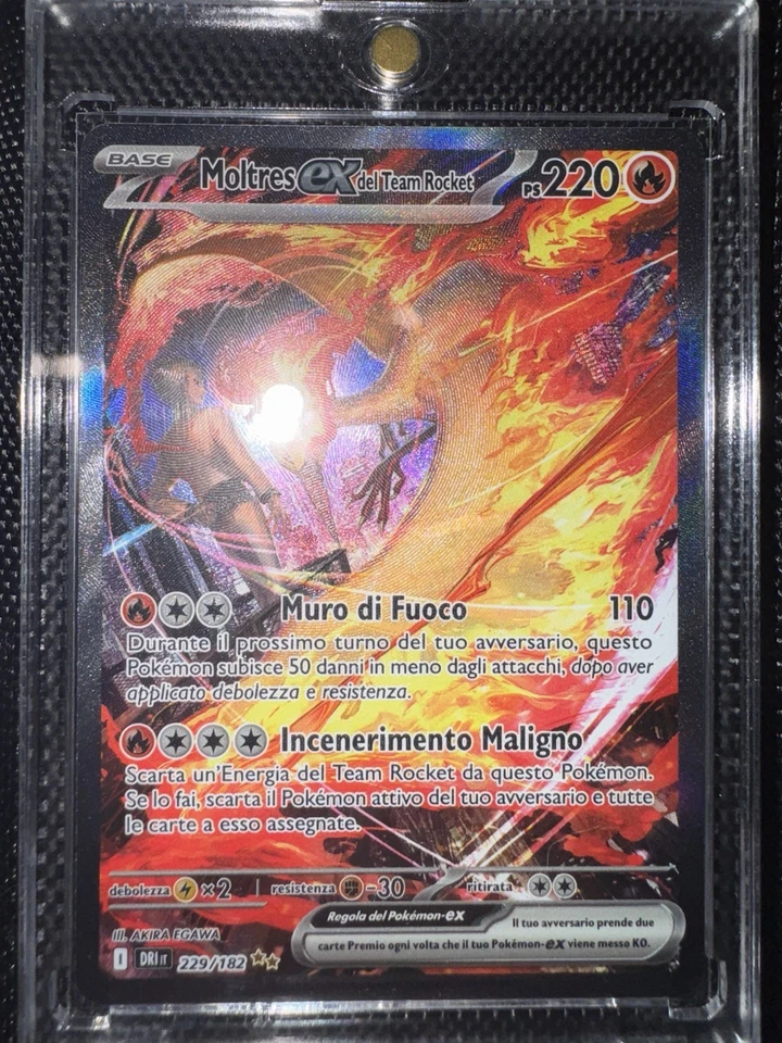 Carta Pokémon Moltres Ex del Team Rocket 229/182 Rivali Predestinati Ita - Mint - Immagine 1 di 2
