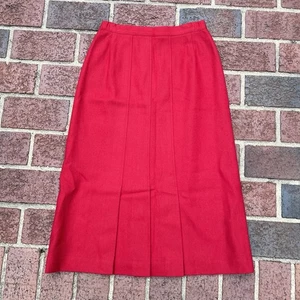 Vintage Emo Wollmischung Rock Damengröße 26 rot Plissee lang bescheiden hergestellt in den USA - Bild 1 von 11