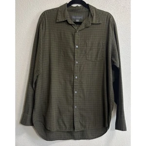 VTG Banana Republic Mens Sz L Button Up Shirt Green Plaid Preppy Retro Y2K 90’s - Picture 1 of 6