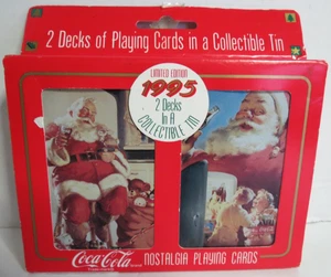 Limited Edition 1995 Coca-Cola Nostalgia Playing Cards Decks in Collectible Tin - Picture 1 of 5