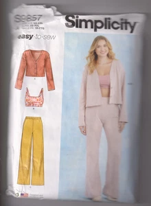 9857 SIMPLICITY - Knit Loungewear: CARDIGAN BRALETTE & PANTS - Sz XS to XXL - Picture 1 of 2