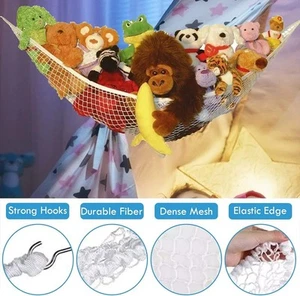 Teddy Hammock Toy Storage Organizer For Kids Bedroom Macrame Wall Hanging... - Picture 1 of 8